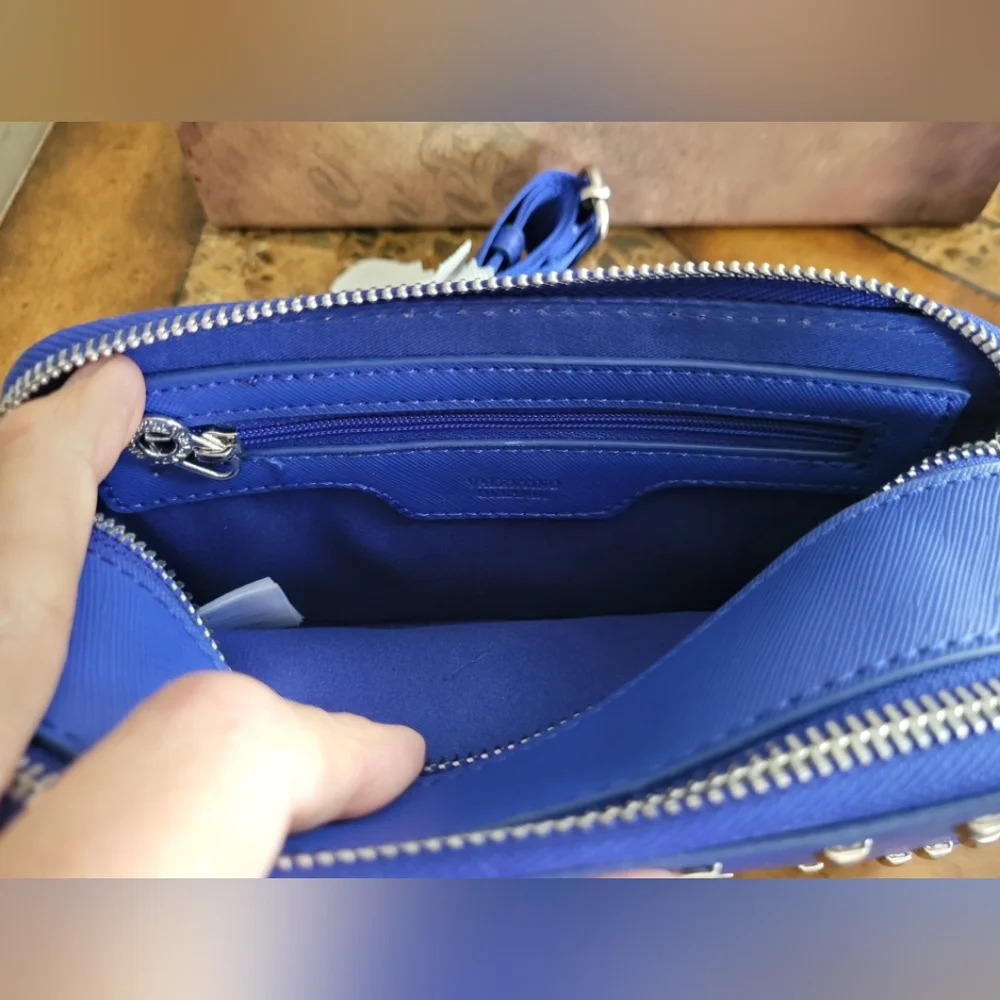 Valentino ORLANDI Vibrant Blue Studded Crossbody Bag - Picture 7 of 9